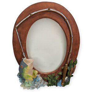 Fishing Themed Oval Resin Picture Frame 4" x 6"